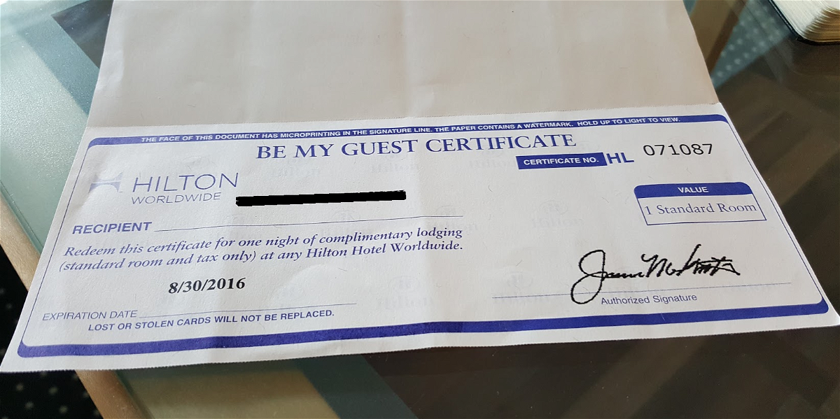 Be My Guest-Certificate