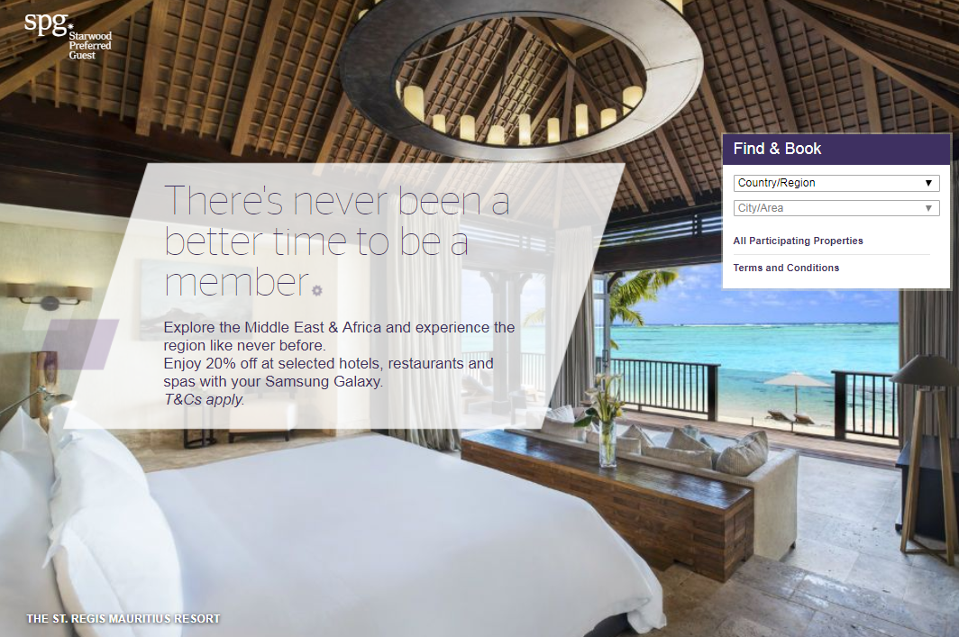 SPG Middle East & Africa 20 Percent Off September 30 2018